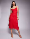 [Bardot] Bardot mesh midi dress in red 10 Fire Red