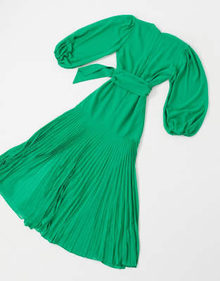 wrap dress emerald green