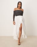 [Bardot] Bardot Mirella wrap maxi skirt in ivory-White 10 IVORY