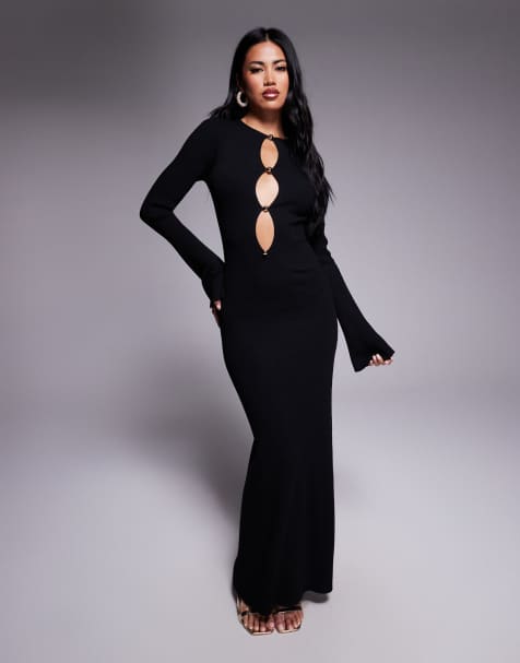 Bardot Nautico knit maxi dress in black