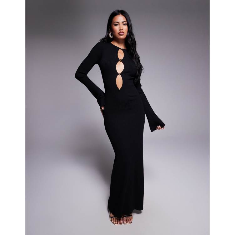 Bardot Nautico knit maxi dress in black | ASOS