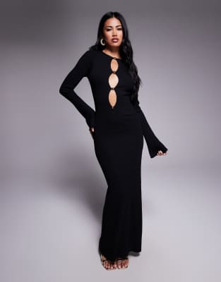 Bardot - Nautico - Maxikleid aus Strick in Schwarz