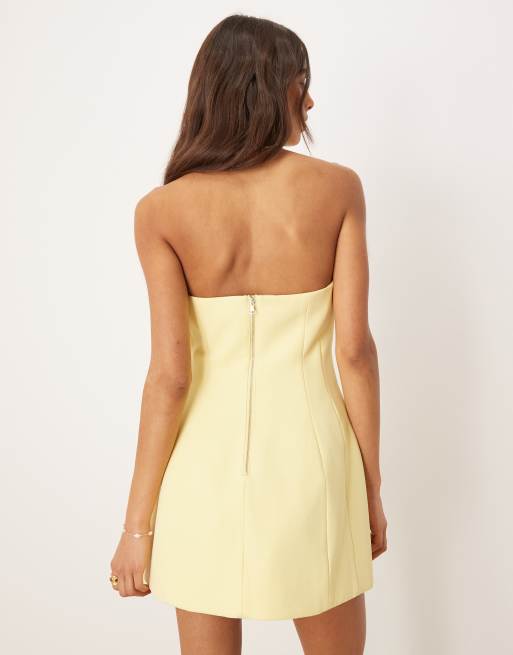 Bardot - Nevelle Hourglass - Mini jurk met halternek in kanariegeel, 3 van 4