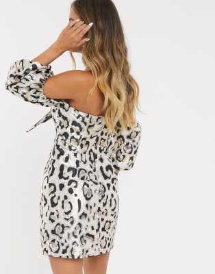 leopard print going out dress
