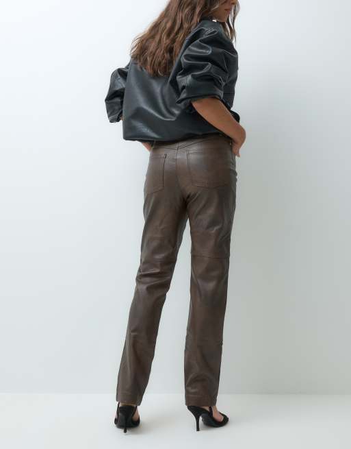 Bardot pantalon taille haute chocolat, 3 de 5