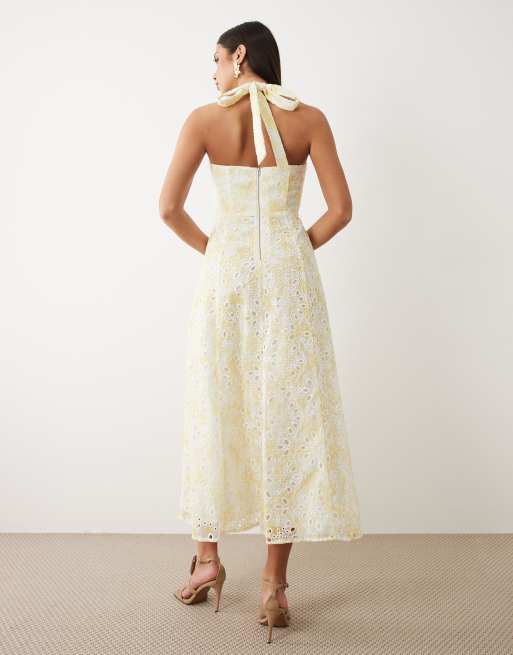halter neck backless long dress Shona Joy - La Lune Halter Neck Maxi Dress - Espresso
