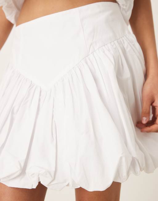 Bardot poplin balloon skirt in white - part of a set | ASOS