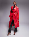 [Bardot] Bardot PU trench coat in in bright red 10 Red