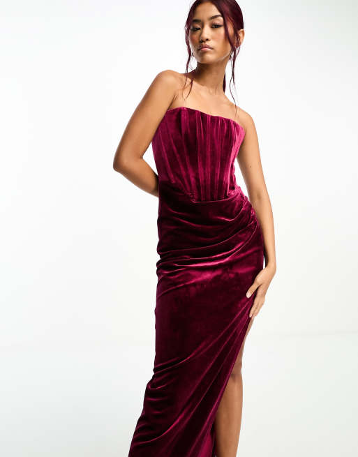 Robe velours bordeaux new arrivals