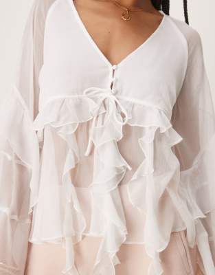 Bardot Rosalo Ruffle Blouse In White