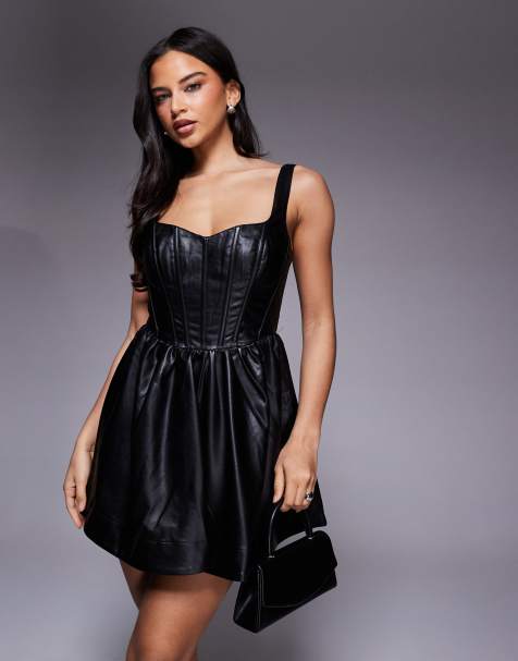 Bardot - Savoy - Vestito corto in pelle sintetica nera - view 1