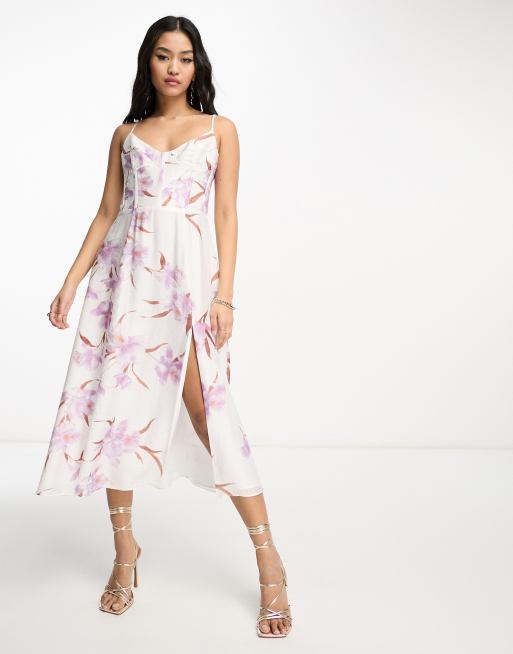 Lipsy floral hotsell bardot maxi dress