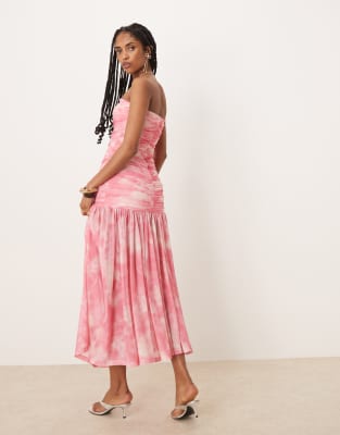 Shop Bardot Solana Printed Mesh Maxi Dress