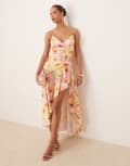 [Bardot] Bardot Sorella printed midi dress in sunset floral-Pink 10 Sunset floral