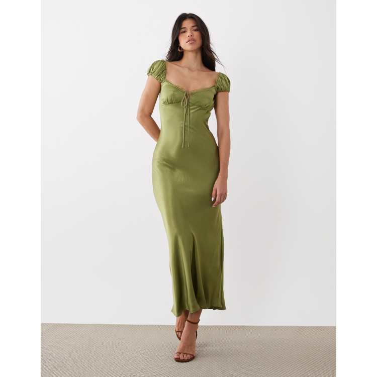 champagne satin pleat detail bardot flared sleeve shift dress PrettyLittleThing | Dresses | Plt Champagne Satin Pleat Detail Bardot  Flared Sleeve Shift Dress