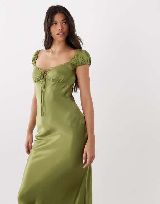 champagne satin pleat detail bardot flared sleeve shift dress Women's Champagne Satin Pleat Detail Bardot Flared Sleeve Shift Dress
