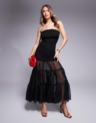 Bardot Azura Strapless Maxi Dress In Black