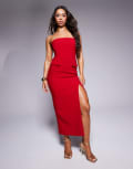 [Bardot] Bardot strapless tailored midaxi dress in red 10 Red