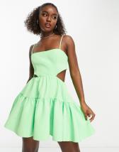 ASOS DESIGN Petite cotton structured prom mini dress with corset