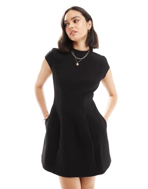 Bardot structured mini dress in black  - view 1