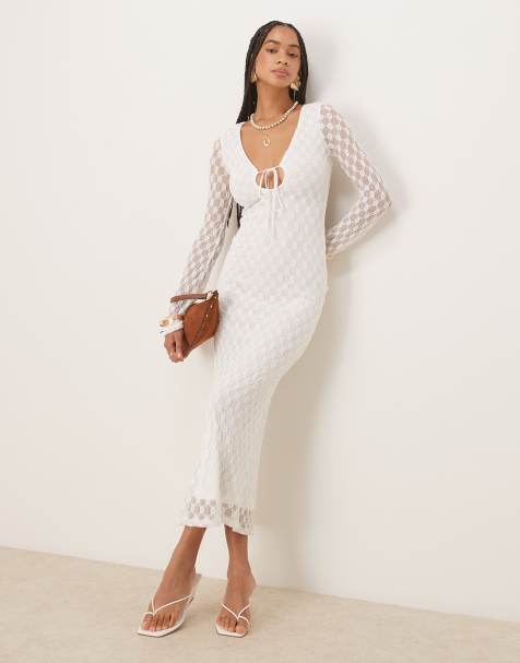 Bardot Talika floral mesh maxi dress in orchid white