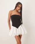 [Bardot] Bardot Vega strapless mini dress in black and white 12 Black& wh