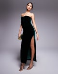 [Bardot] Bardot velour midi dress in emerald green 16 Emerald Green