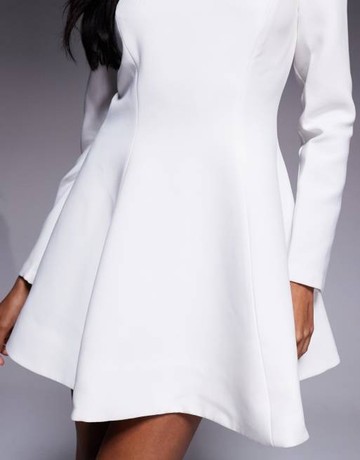 Bardot Zephyra long sleeve mini dress in white | ASOS