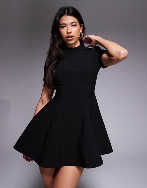 high neck mini dress black Women's Satin Long Sleeve One Shoulder Silk One Sleeve Turtle Cut Out Cocktail Short Dress for Women : Clothing, Shoes & Jewelry 35 CARE Hand Wash Cold terne Long Sleeve Turtleneck Mini