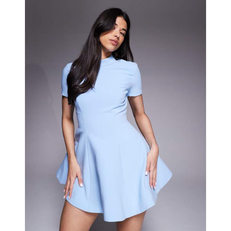 alyx short sleeve fit & flare dress Desert Sand Fit and Flare Pleated Mini Dress main image 1