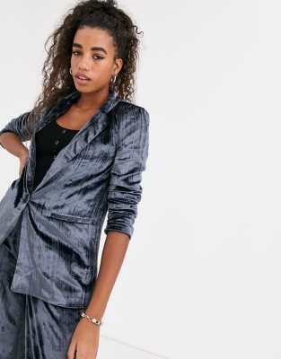 Бархатный пиджак в стиле смокинга Pepe Jeans-Темно-синий 89d382bb фото