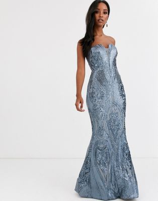 blue sparkly gown