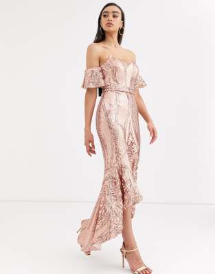 bariano rose gold dress