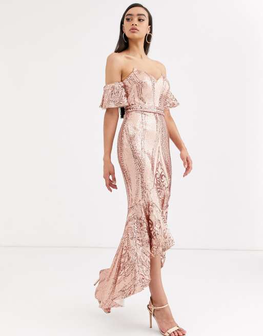 Bariano rose gold store dress