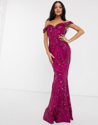 fuchsia pink sequin dress