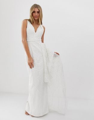 white sequin maxi skirt