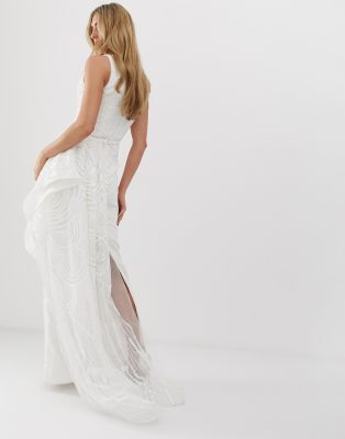 white sequin maxi