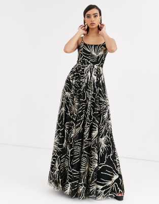 asos black gown