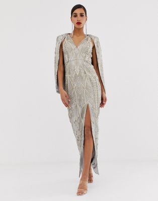 metallic lace dress