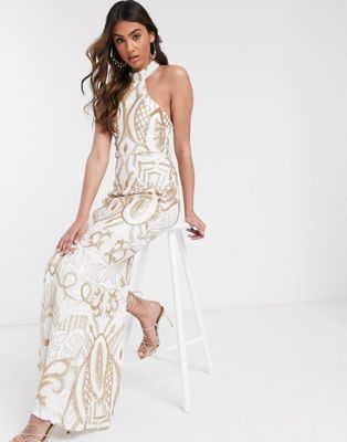 white dress with gold embellishments