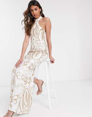 asos gold gown