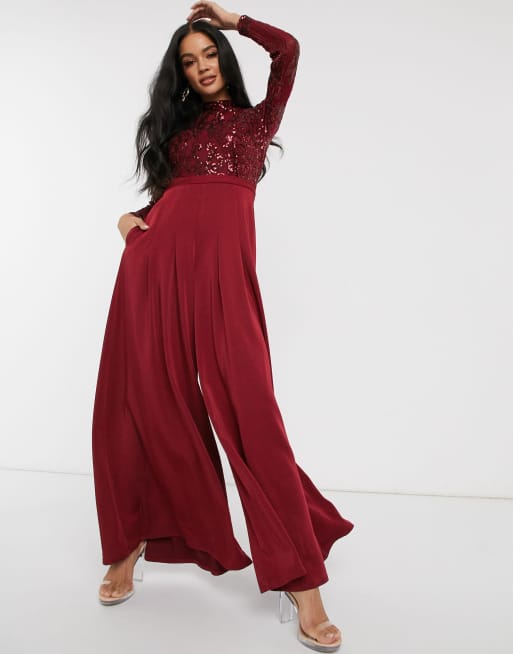 Deep red jumpsuit online