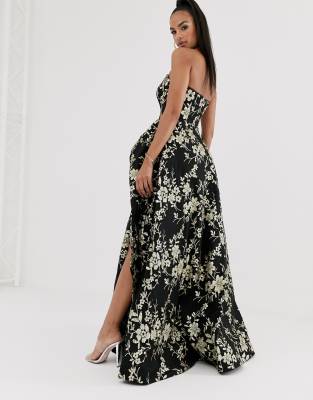 asos black and gold dress