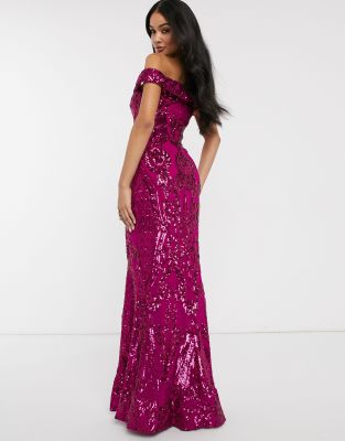 vestito lungo fucsia