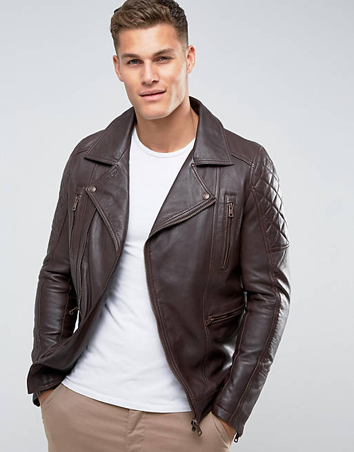 Barneys Leather Biker Jacket | ASOS