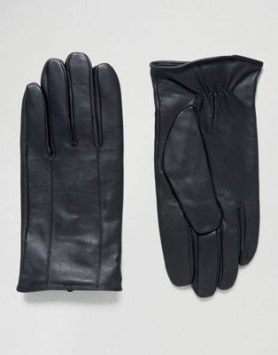 Barneys Leather Gloves in Black