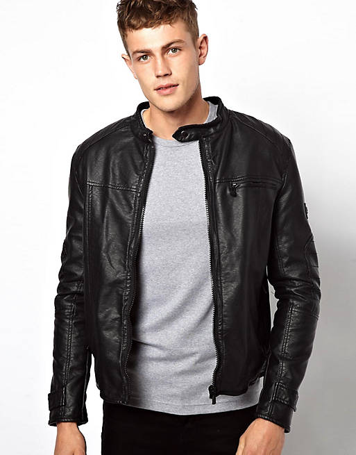 Barney's Leather Look Biker Jacket | ASOS