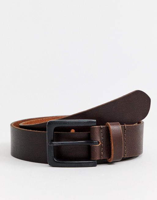 Barneys Original leather belt in brown | ASOS