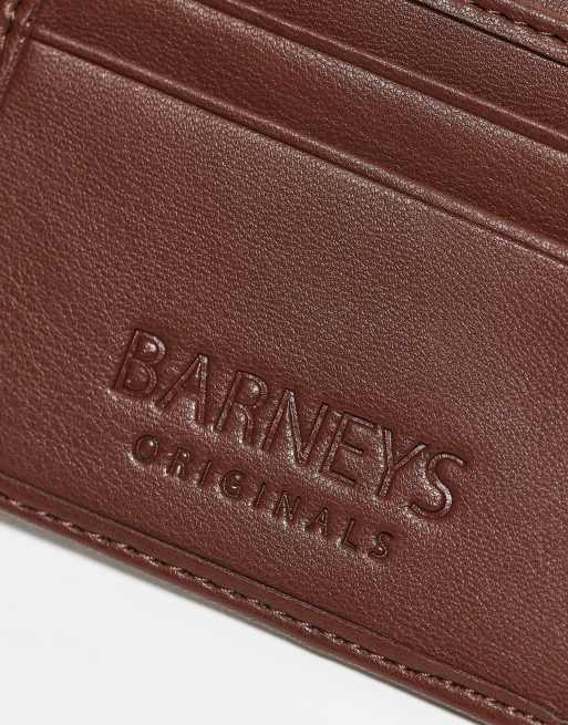 Barneys Original leather wallet in dark brown | ASOS