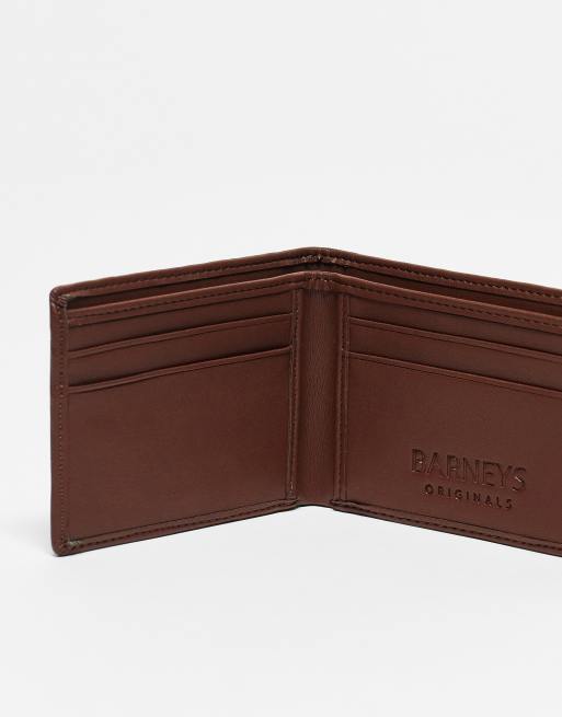 Barneys Original leather wallet in dark brown | ASOS